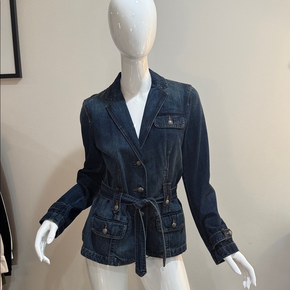 Ralph Lauren Belted Tailored Fitted Denim Jacket Heritage Country - Picture 7 of 13